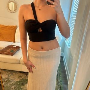 West Of Melrose Cut Loose black one shoulder tank. Size small.